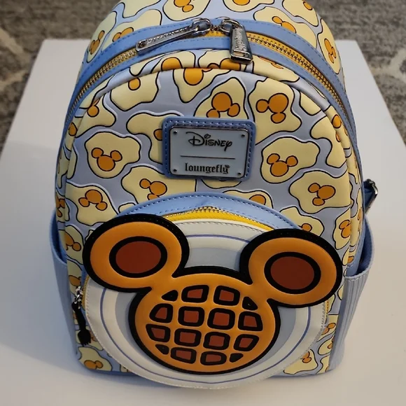 Loungefly Disney Mickey Mouse Breakfast Waffle Scented Backpack. NWT - Picture 14 of 14